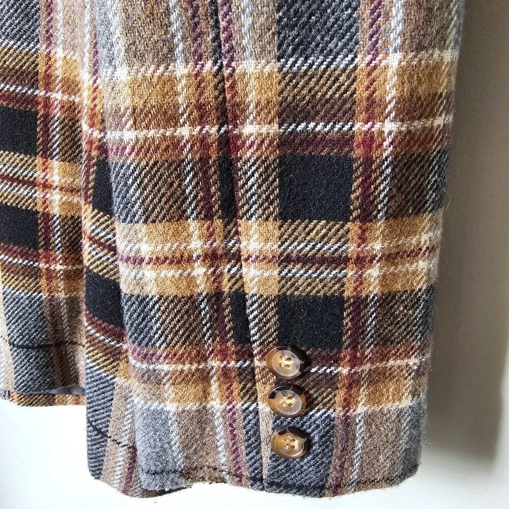 EUC VINTAGE WHITE STAG PLAID WOOL BLEND BLAZER JACKET SIZE 10 / M - Picture 14 of 15